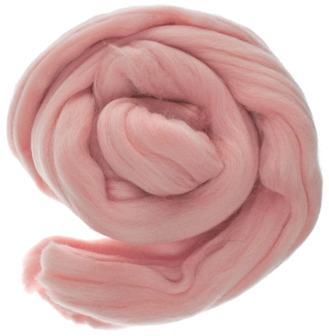 Лента для валяния 100% полутонкая шерсть 500 г ( 50 г.х 10 шт.) 037 персик