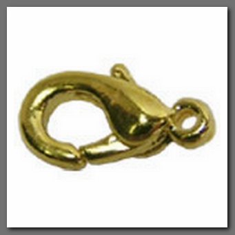 Замок для бус "Zlatka" DB-02/5 карабин большой 14 мм, №01 под золото (5 шт./упак.)