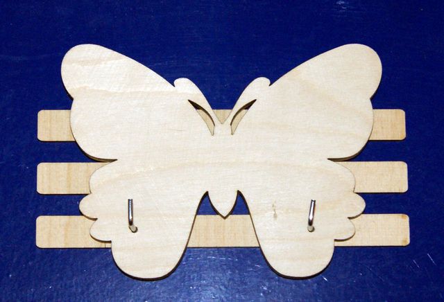 Вешалка 2 крючка Бабочка 16х10 см