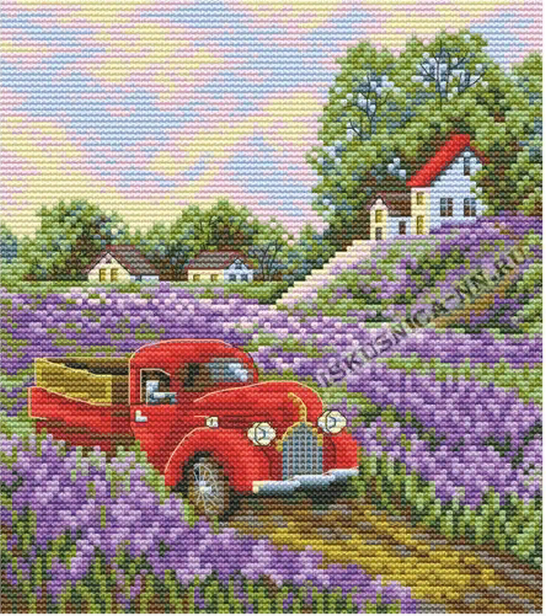 Набор для вышивания «Искусница» 4124 Цветущее поле лаванды 17 х 21 см