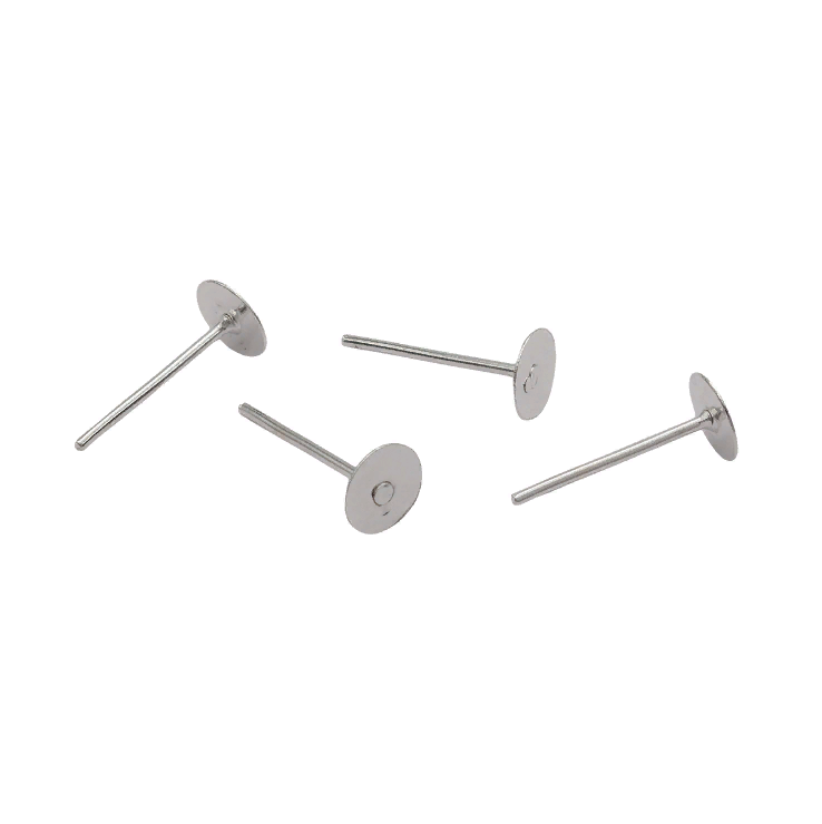 Основа для серег-гвоздик, 4 шт/упак, Астра (серебро) 4AR263