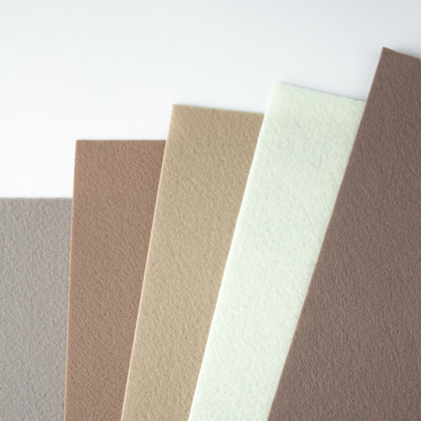 Набор декоративного  фетра FSR1.2 (N5)-16 1,2мм; 22см х 30см (5 листов, 5 цветов)