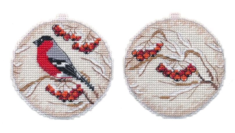 Набор для вышивания «Овен» 1140 Елочная игрушка.Рябинка 8,5х8см