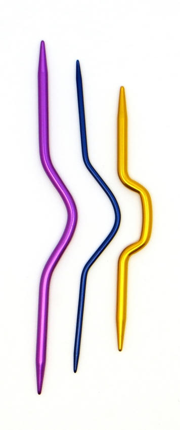 Спицы изогнутые SVK/AS-01 "Рукоделие" д/вязания кос, 3шт. (10см х 4,0мм, 12см х 2,4мм, 13см х 4,0мм)