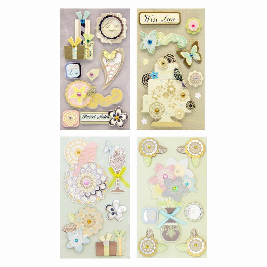 3D наклейки "Рукоделие", набор 3D/N12 "Валентинов день" 3D наклейки "Рукоделие", набор 3D/N12 "Валентинов день"