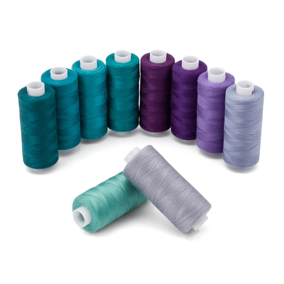 Набор ниток 40/2 400ярд.., "Бирюзово-фиолетовый микс", 10 шт/набор, Bestex
