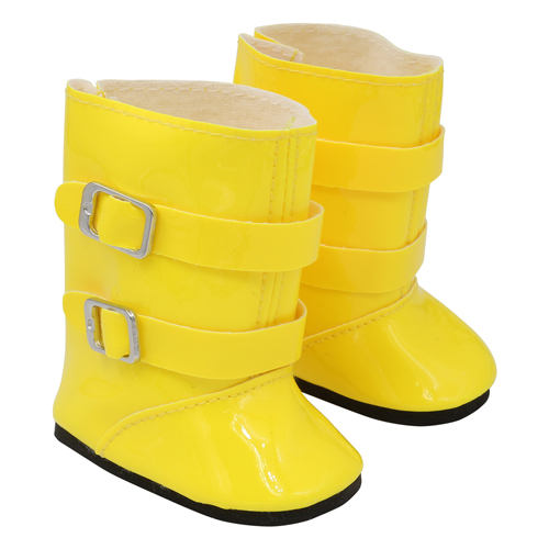 Сапожки для кукол с пряжками, 7см, цв. желтый