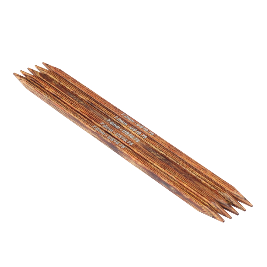 Спицы деревянные носочные Ginger Cubics KnitPro, 20 см, 7.00 мм 43029