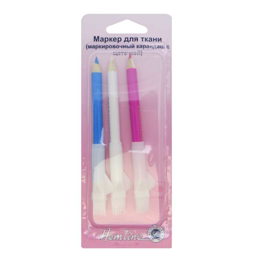 Карандаши «Hemline» 294.C для ткани, в блистере 3 шт. (белый, розовый, голубой)