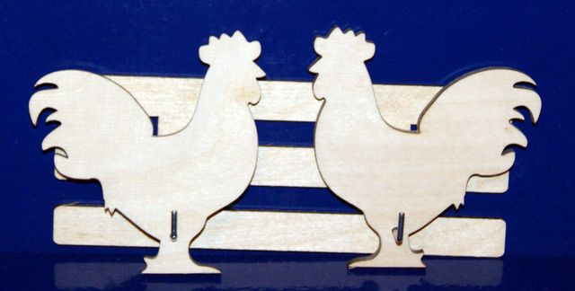 Вешалка 2 крючка Петушки 16х12см