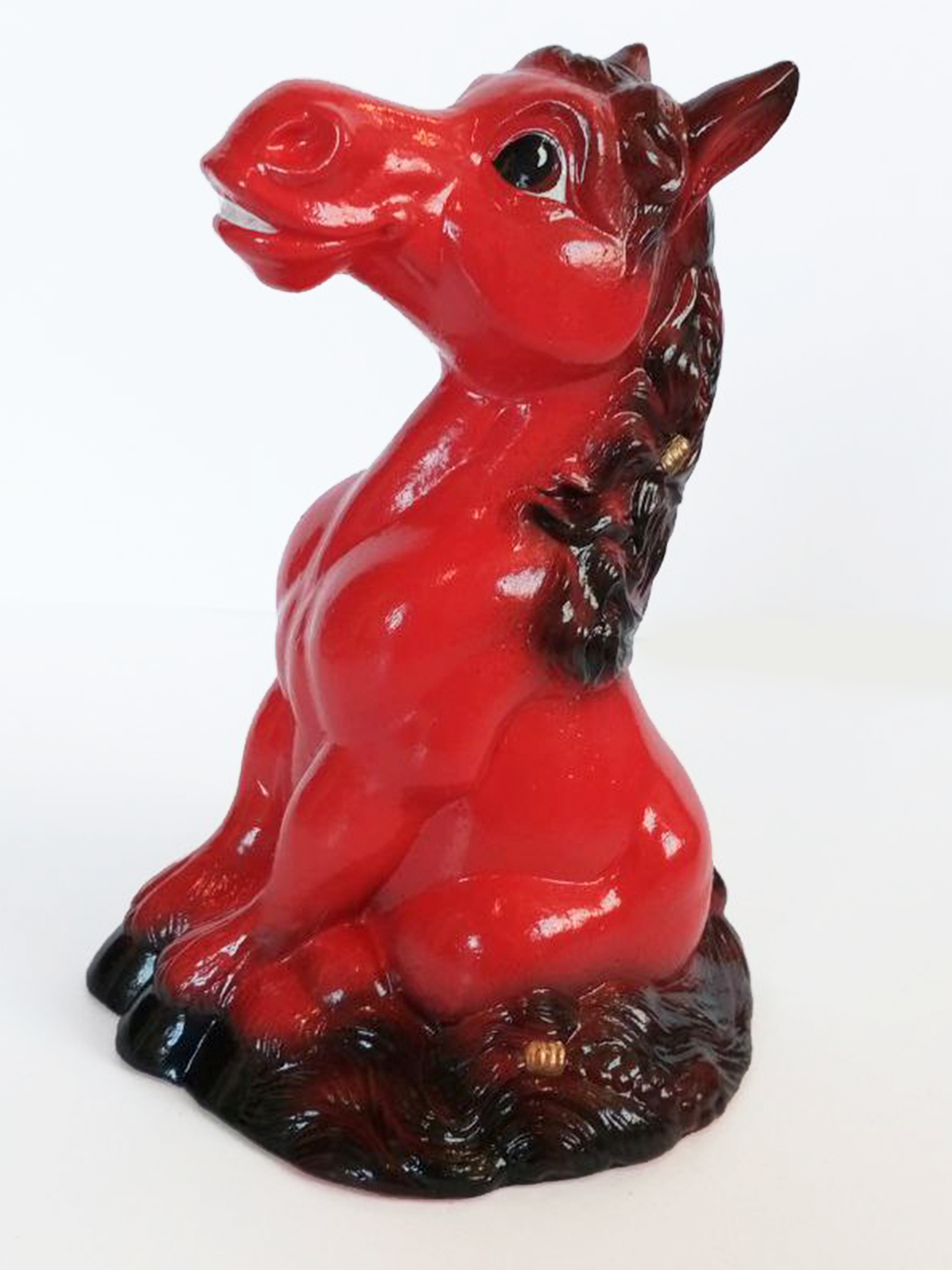 Декоративное изделие из пенопласта ЛОШАДКА красная (окраш.)h=19см