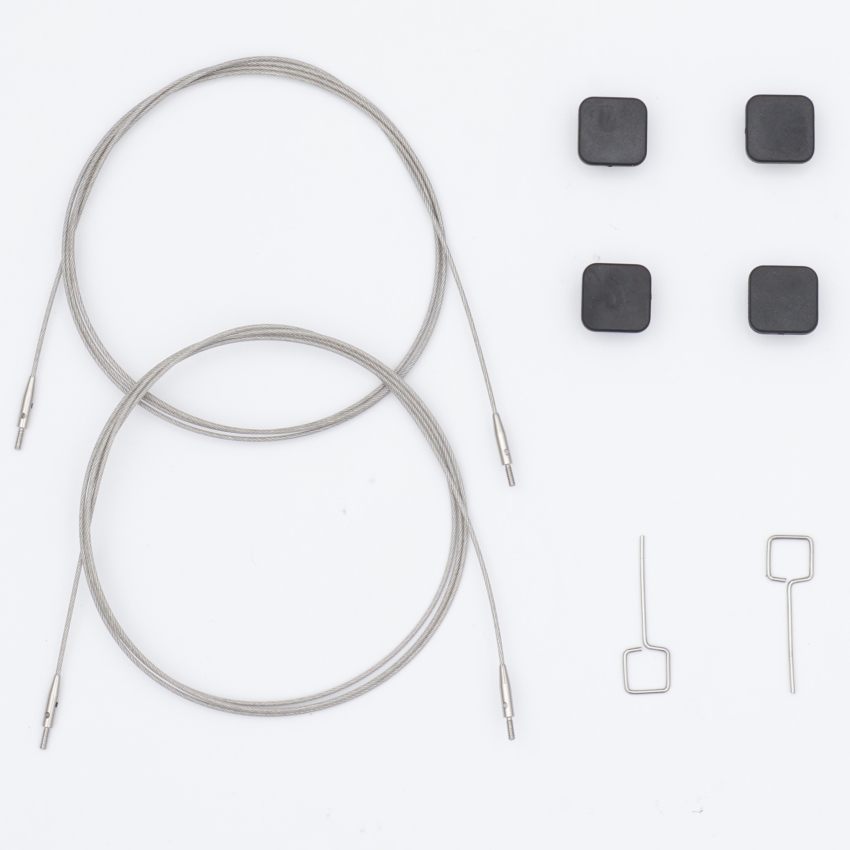 Набор Petite: 2 тросика 56 см, 4 заглушки и 2 кабельных ключика Knitpro, 10547