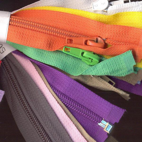 Молния спиральная тип 5 с 1 бегунком, 50 см, 10 шт/упак цветные