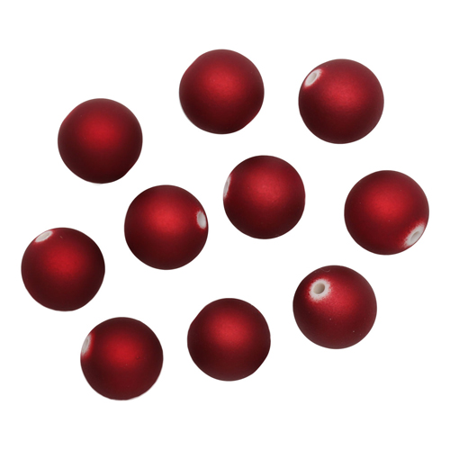Бусины матовые, 12мм, 20гр.047 темно красный металик