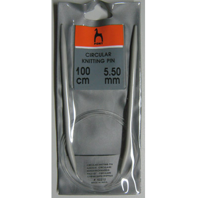 Спицы циркулярные 100 см PONY  52212 d=5.50 мм