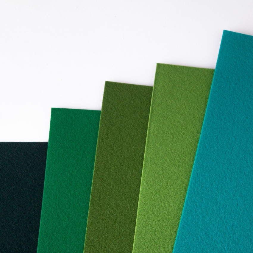 Набор декоративного  фетра FSR1.2 (N5)-12 1,2мм; 22см х 30см (5 листов, 5 цветов)