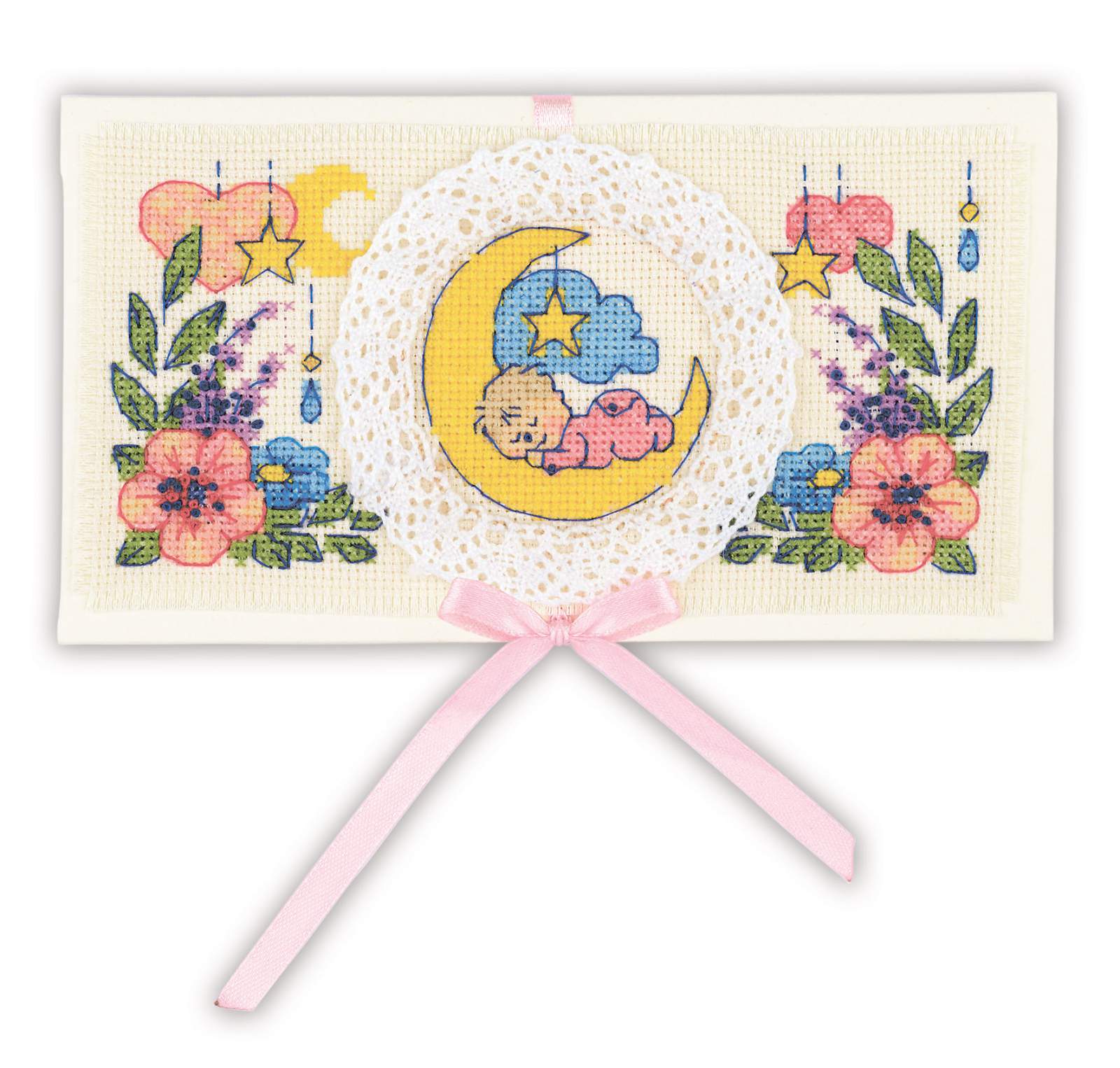 Набор для вышивания «Риолис» 1893АС Конверт «С рождением малыша» 16*9 см