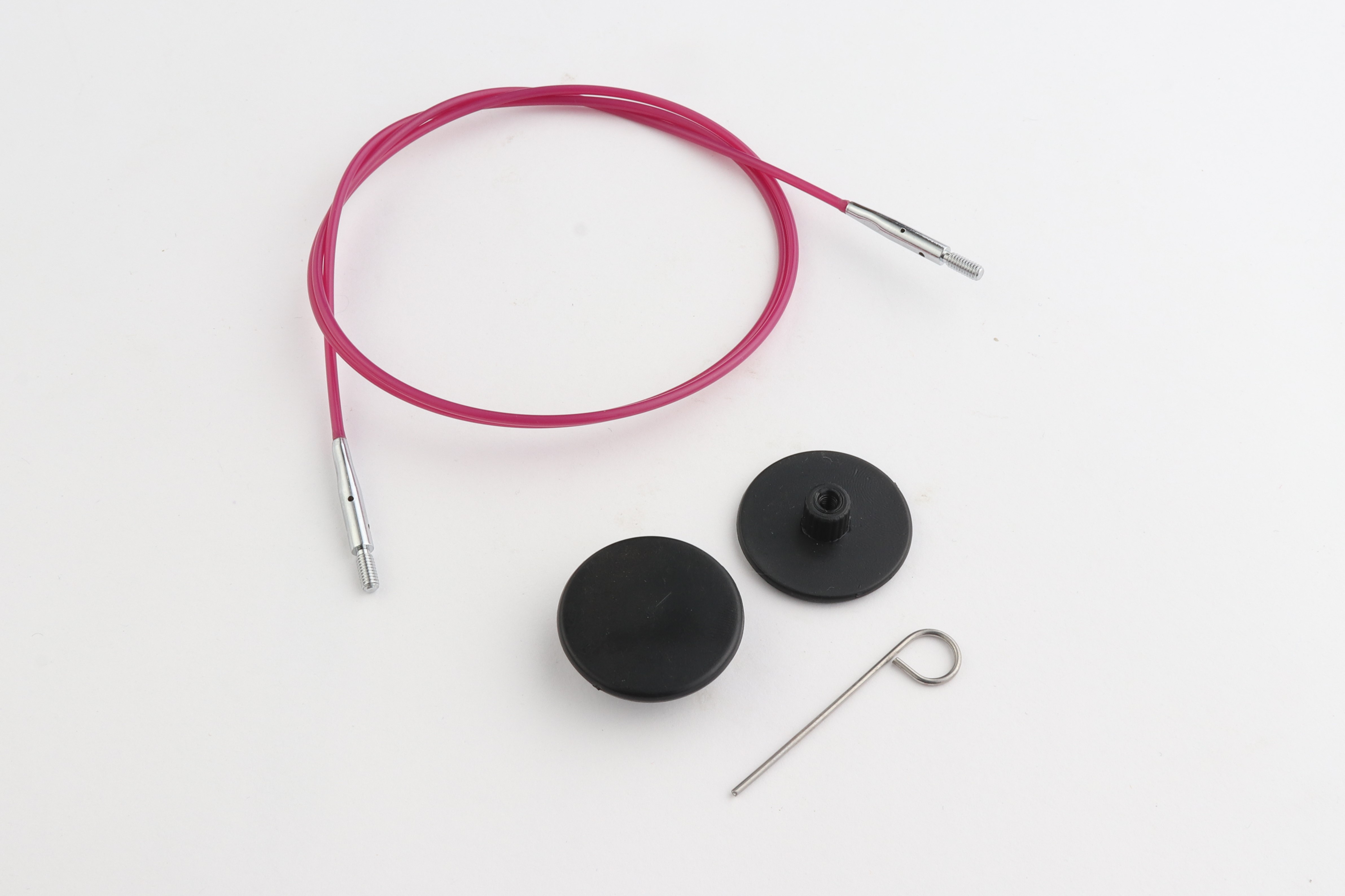 Набор: фиолетовый тросик 56см (80) см, заглушки и кабельный ключик KnitPro, 10502