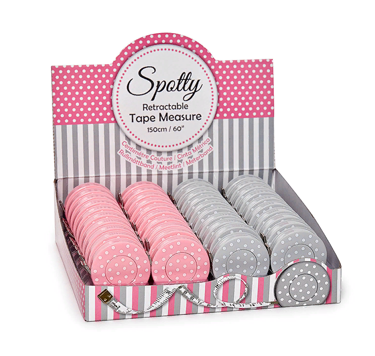 Сантиметр-рулетка, 40 шт./упак., розовый и серый горох
