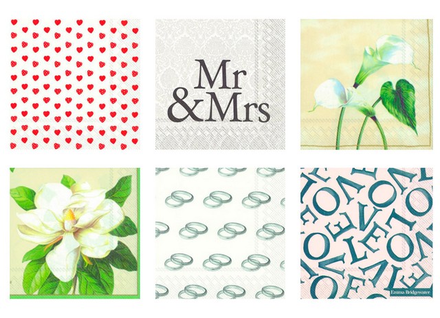 Салфетки бумажные "Love2art"ассорти  SDS №23 33х33 6 шт. "Свадебный сезон"