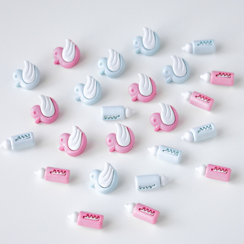 Набор для творчества NT-231 "Рукоделие" пуговицы розовые и голубые