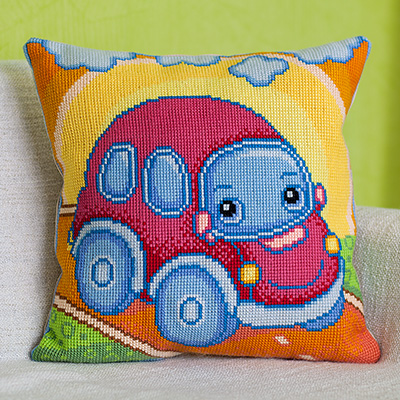 Набор для вышивания «Panna» ПД-1738 Подушка. Машинка,42х42 см