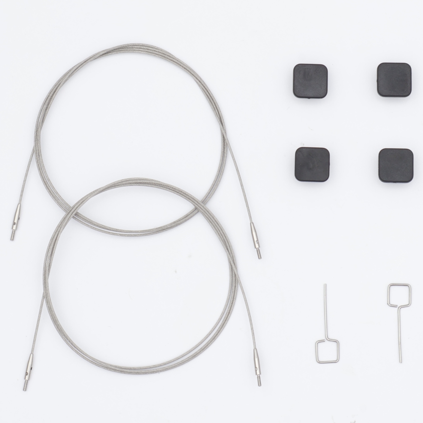 Набор Petite: 2 тросика 76 см, 4 заглушки и 2 кабельных ключика Knitpro, 10548