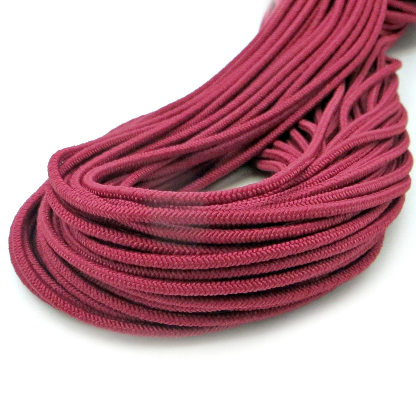 Резинка шляпная круглая  Ас 3мм  бордовая ( упак. 25 м.)