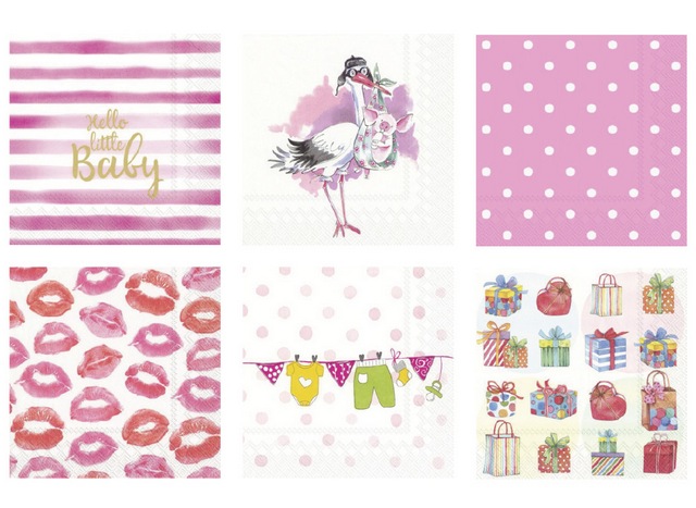 Салфетки бумажные "Love2art"ассорти  SDS №67 33х33 6 шт. "Крошка дочь"