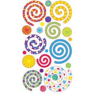 Стикеры глянец"Цветные завитки"