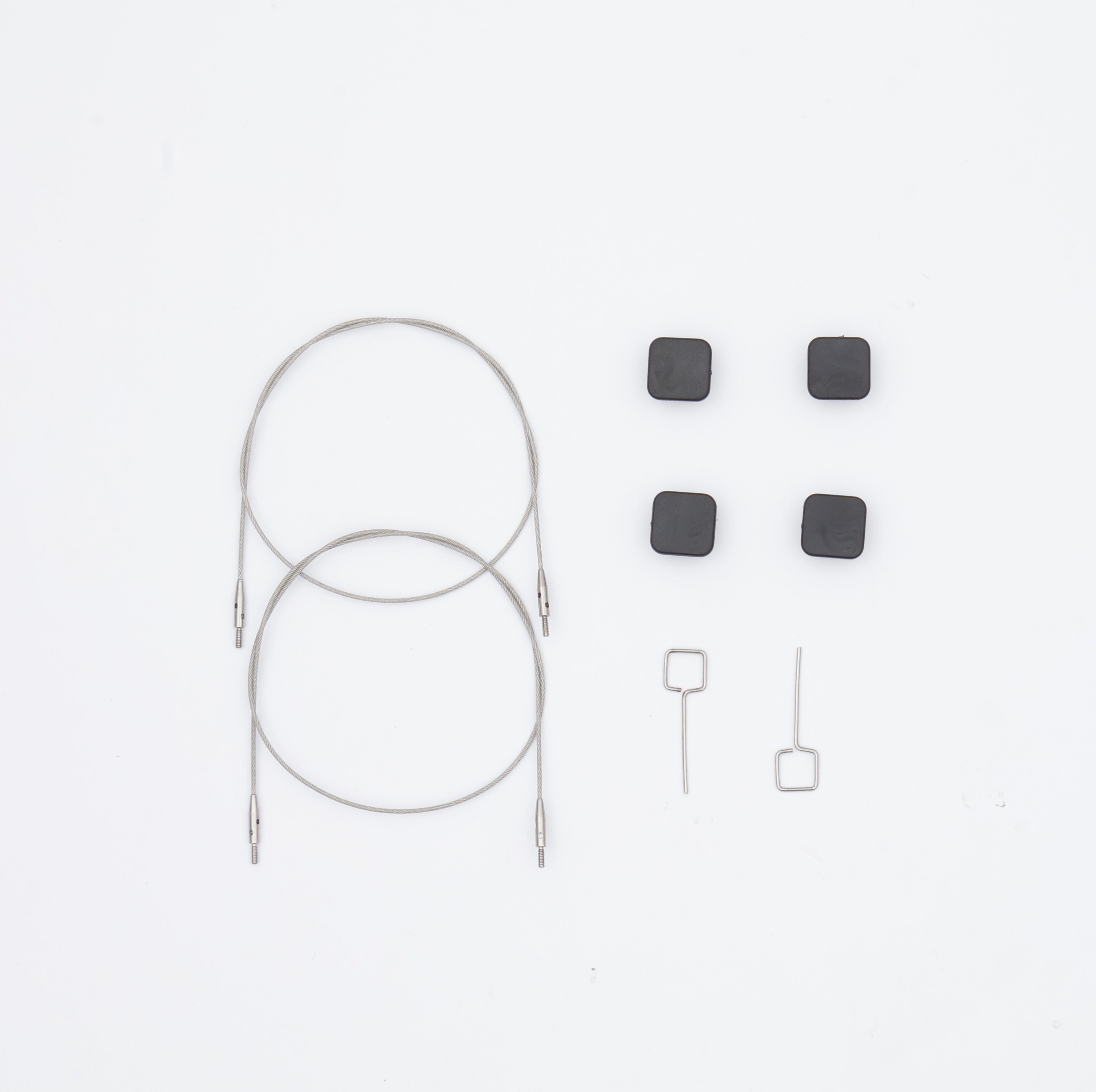 Набор Petite: 2 тросика 20 см, 4 заглушки и 2 кабельных ключика Knitpro, 10544