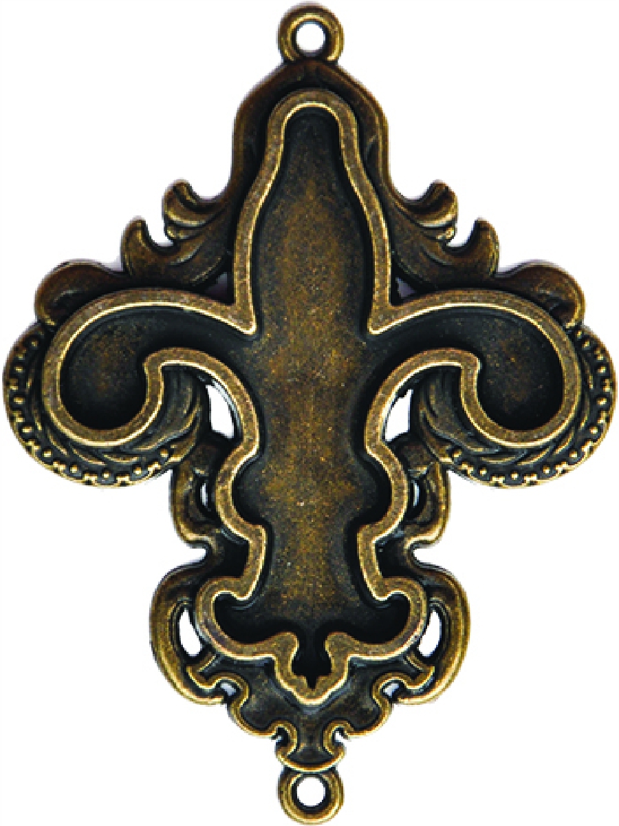 Заготовки для украшений «Fleur Bezel-Large-Bronze» (Бронза)