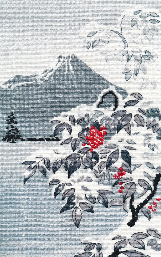 Набор для вышивания «Овен» 1398 Зимний пейзаж с рябиной,20*33 см
