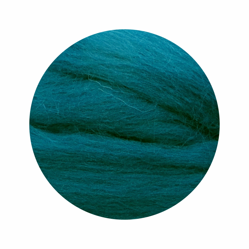 Шерсть для валяния 100% тонкая шерсть, 50 г, №0014 морская волна , упак (10шт.)