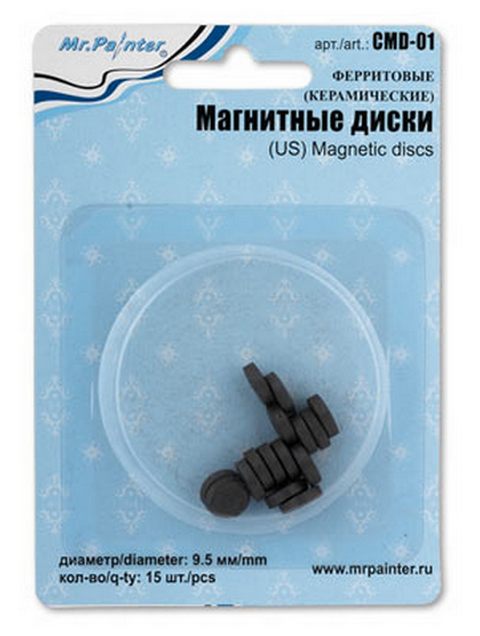 Магнитные диски "Mr.Painter" CMD-01 ферритовые (керамические) 15 шт. в блистере