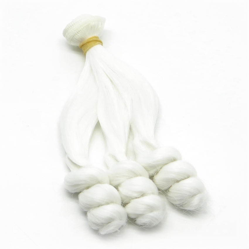 Трессы - кудри для кукол TRK-01/15-011 "Рукоделие" 15 см х 100 см (цвет: платина)