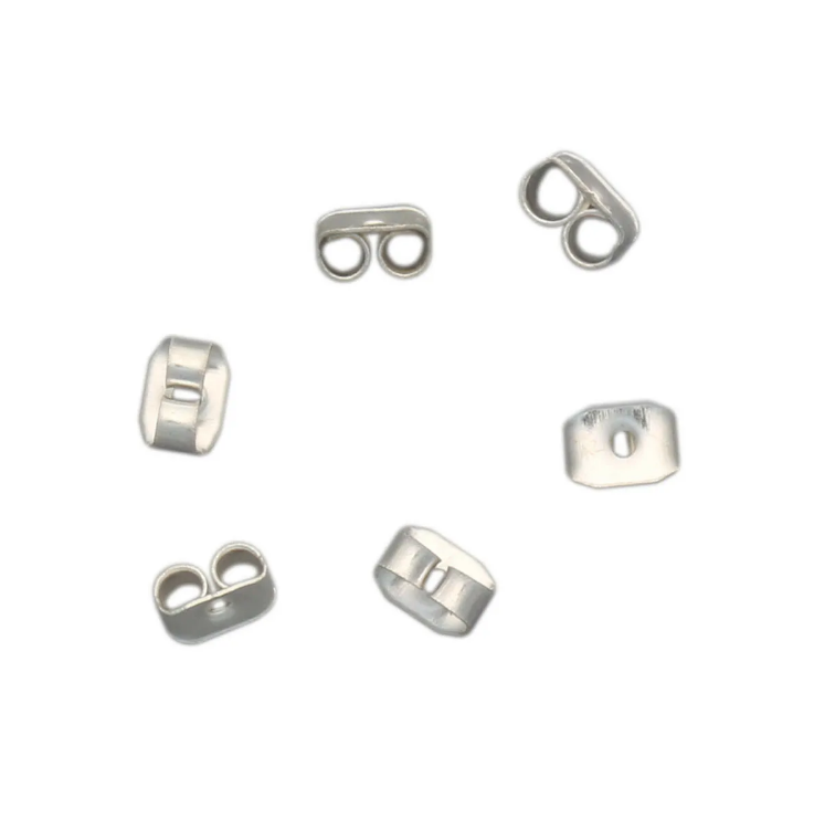 Фиксатор для серег HDES001-B, 6,5*4,5 мм, 6 шт/упак (серебро)