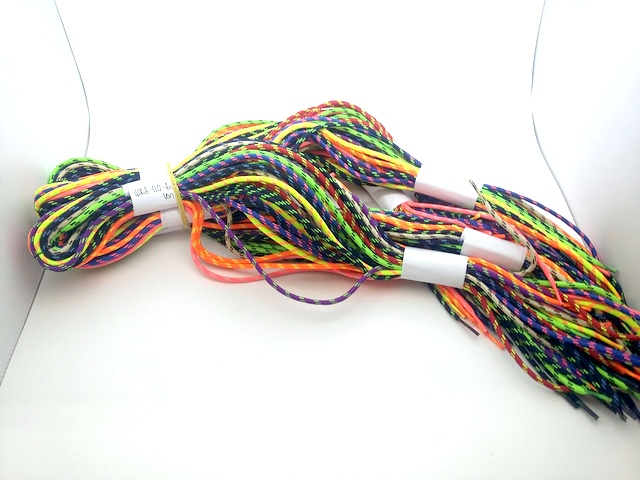 Шнурки круглые армированные 110 см, ассорти цветные с вкраплением 20 шт/упак