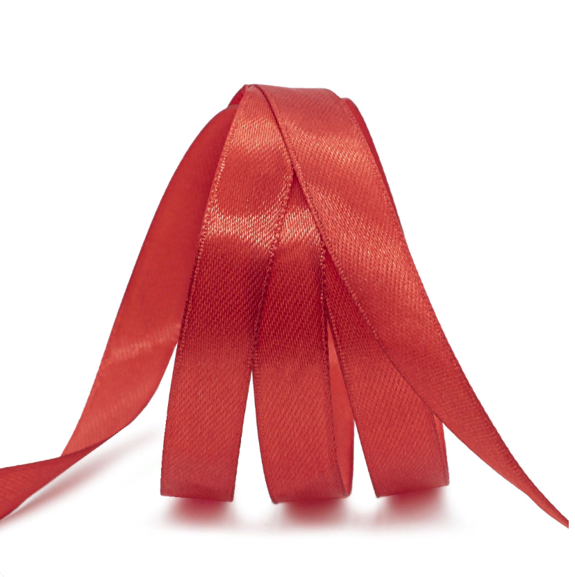 Лента атласная 1,2 см х 22,86 м цв.026 красный
