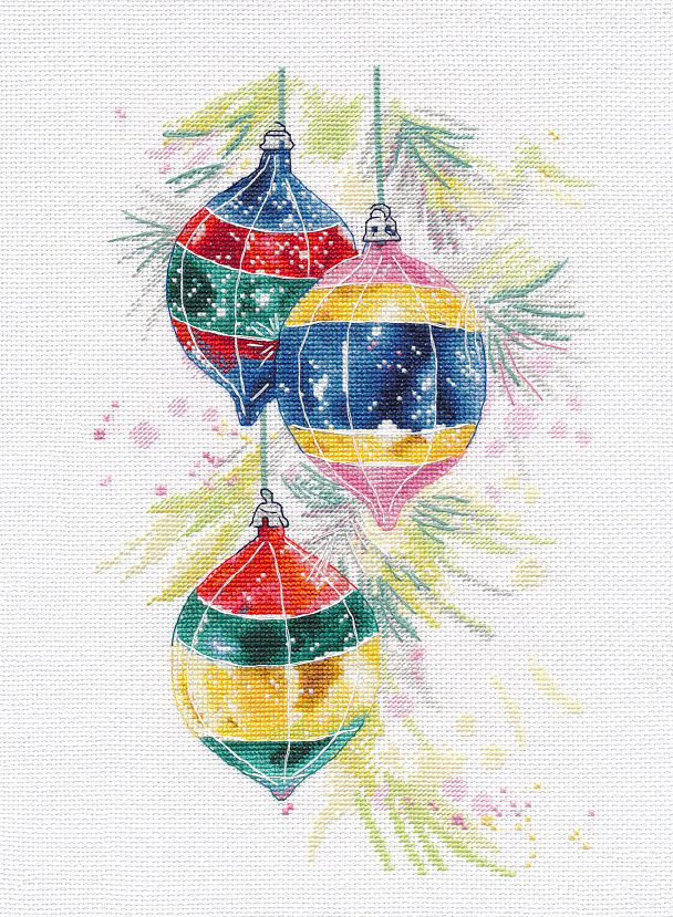 Набор для вышивания «Овен» 1523 "Новогодние игрушки" 16 х 28 см
