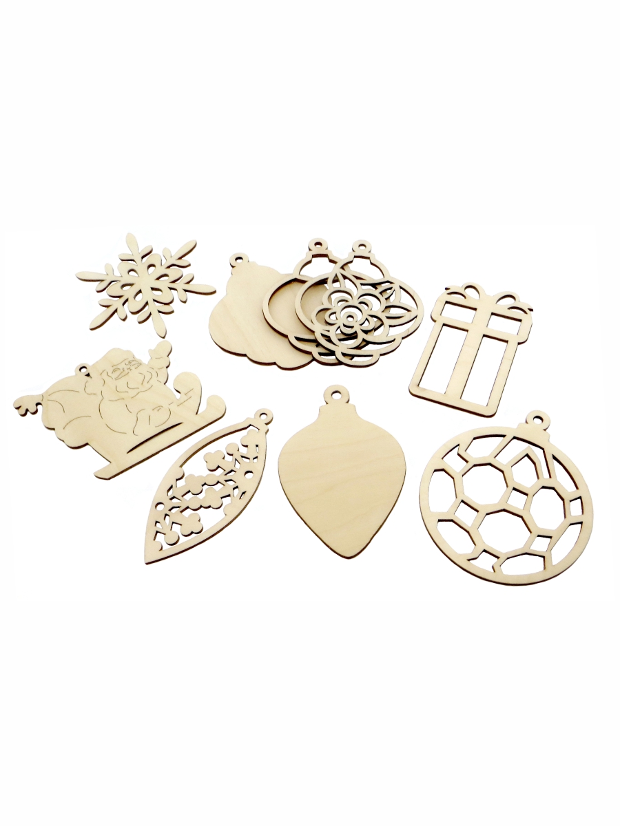 Набор заготовок из фанеры Новый Год 1, 9 эл., FN-06