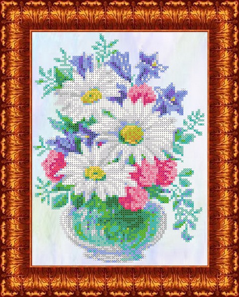 Рисунок-схема на ткани «Каролинка» КБЦ 4038 Летний букет