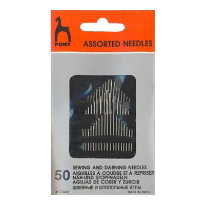 Иглы ассорти Needles Assort конверт "Простое ушко" 50 шт. PONY 17402