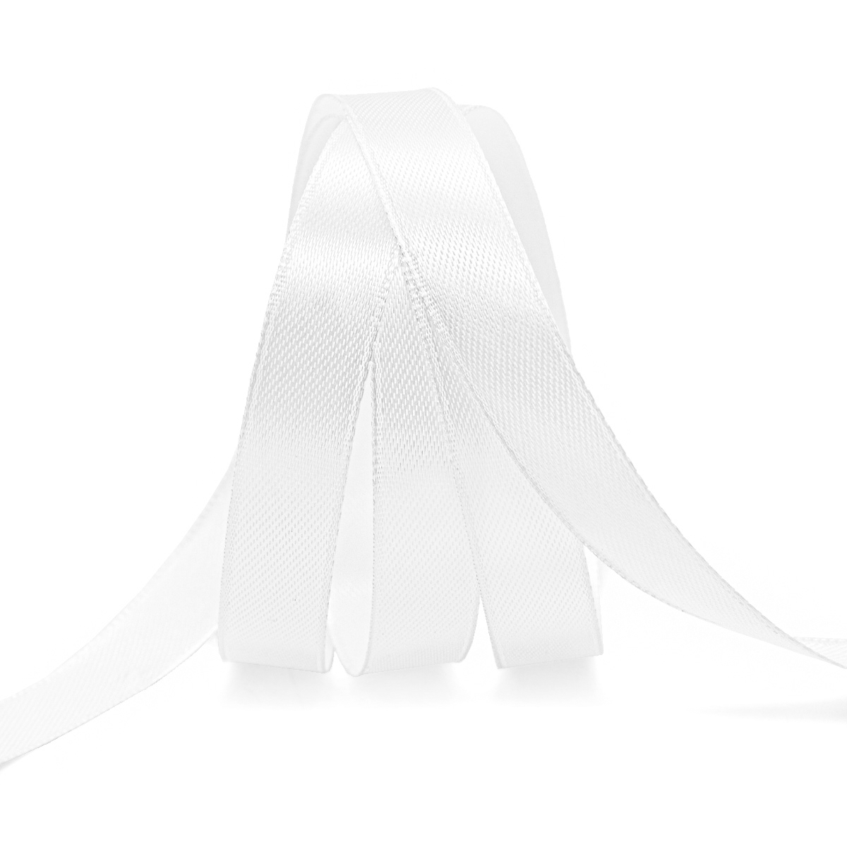 Лента атласная 1,2 см х 22,86 м цв.001 белоснежный