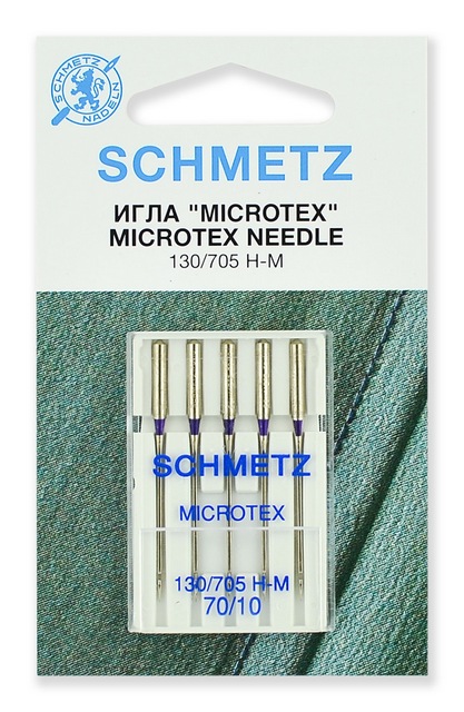 Иглы микротекс 130/705H-M № 70/10, 5 шт. Schmetz 0701259 (особо острые) 