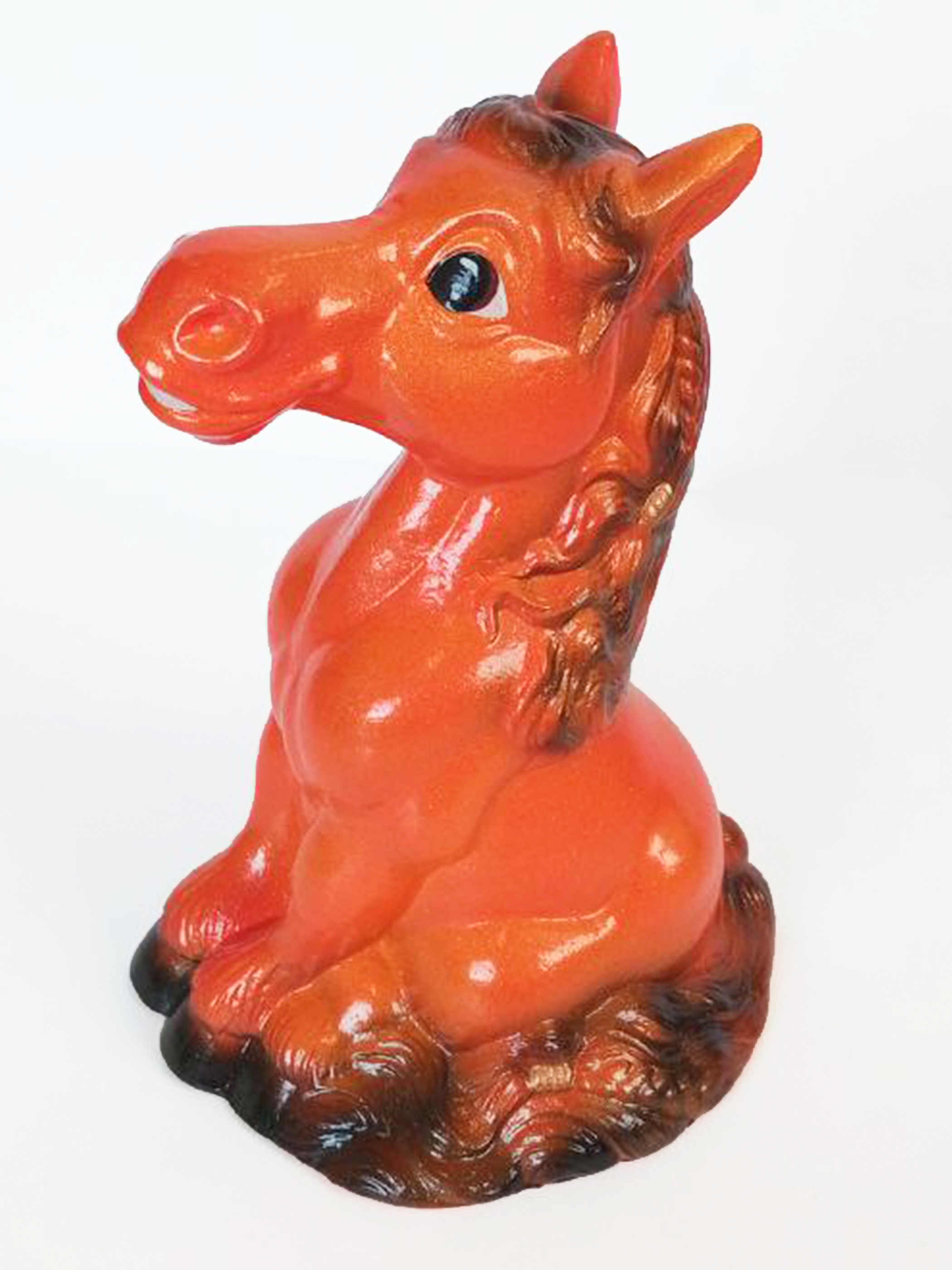 Декоративное изделие из пенопласта ЛОШАДКА оранжевая (окраш.)h=19см