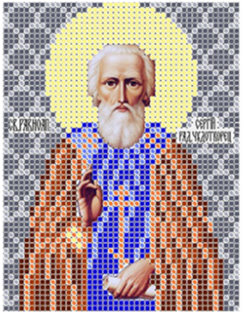 Лен с нанесенным рисунком "Золотой Восход" КИ-009 Сергий Радонежский