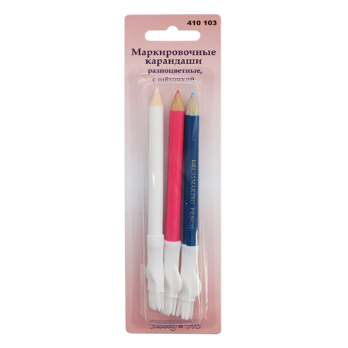 Карандаши "Hobby&Pro" 410103, маркировочные разноцветные, с щеточкой, 3 цвета