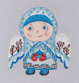 Набор для вышивания «Овен» 1547 "Зимний ангел" 13х15  см