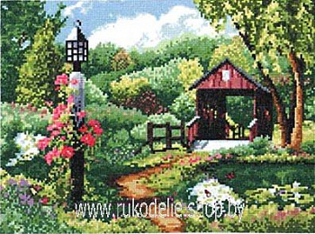 2328 Комплект для вышивания (счетный крест) 28х36см"Мостик"